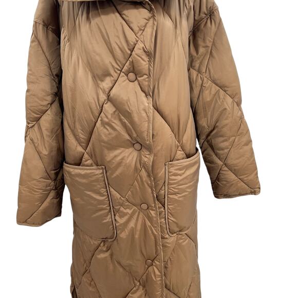 Free People We The Free Joanna Maxi Puffer Jacket Brown Tan Size XL - Picture 5 of 16